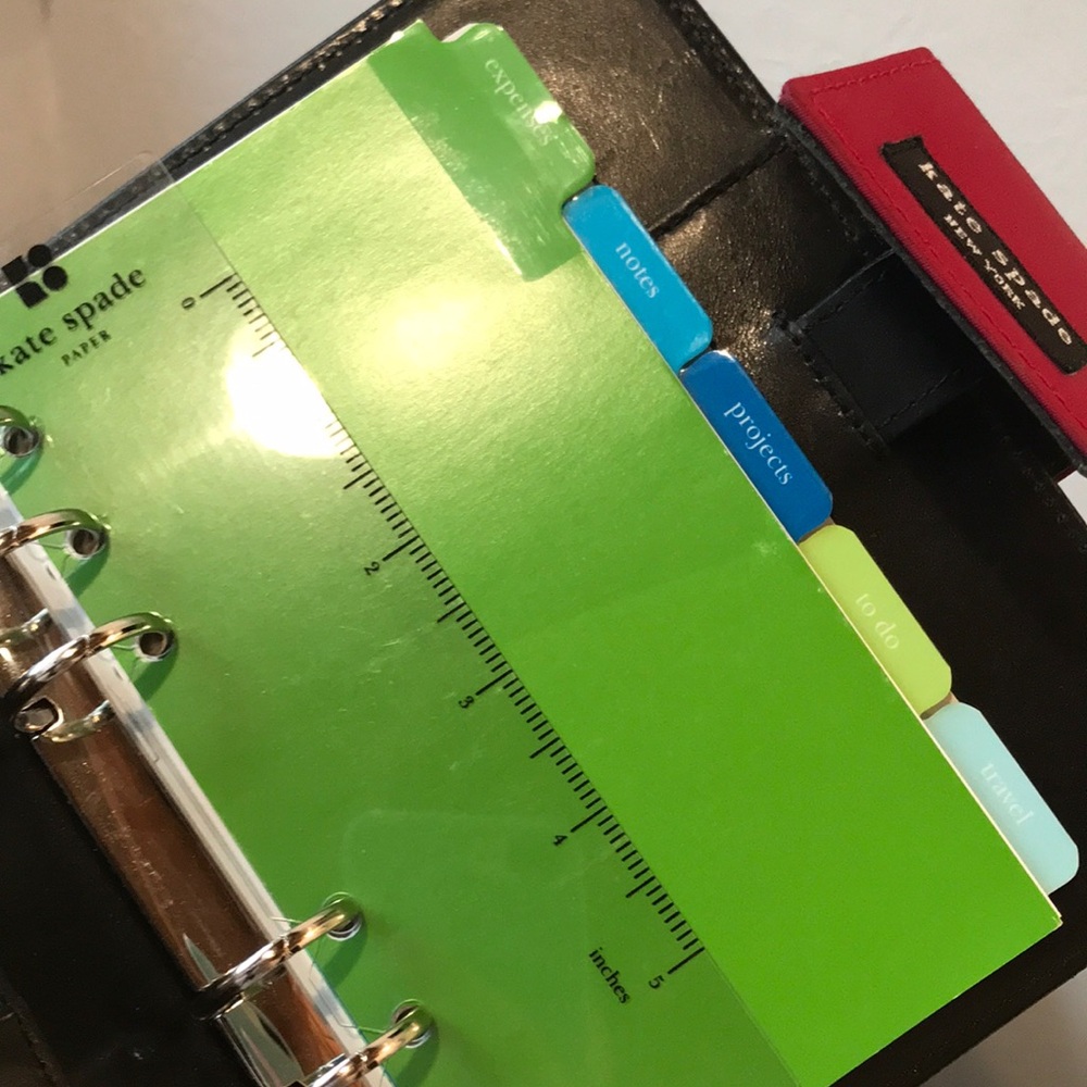 RARE Vintage Kate Spade Red Nylon Agenda Personal Planner Mini Binder - Picture 9 of 11
